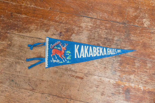 Kakabeka Falls Ontario Canada Vintage Blue Felt Pennant - Eagle's Eye Finds