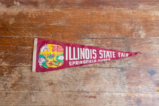 Illinois State Fair Pennant Vintage Red Wall Hanging Decor - Eagle's Eye Finds