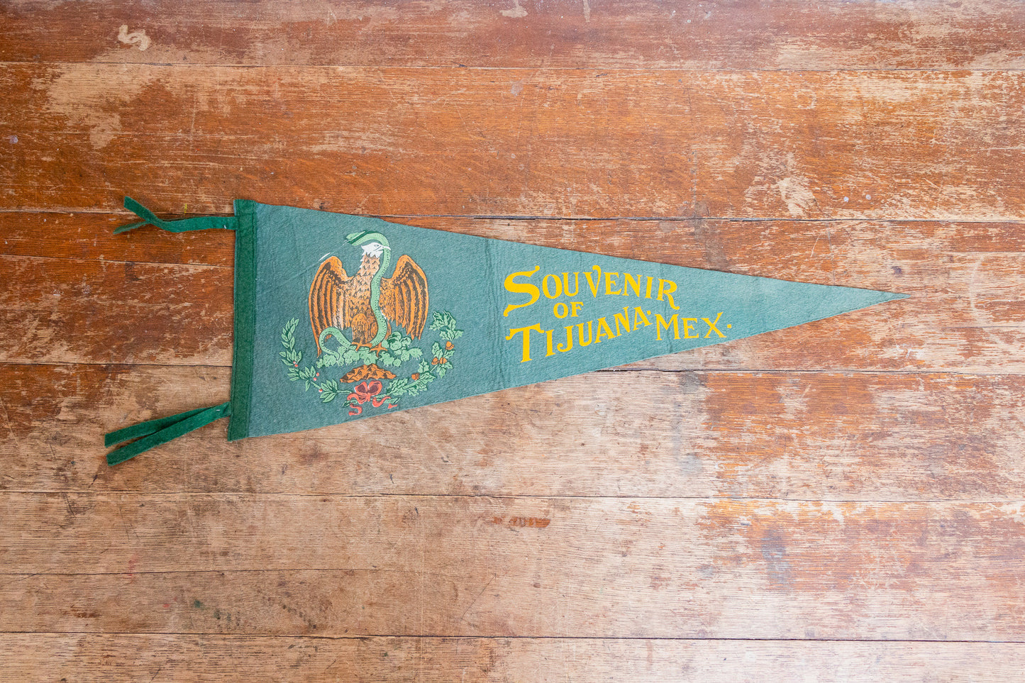 Tijuana Mexico Blue Felt Pennant Vintage Wall Decor - Eagle's Eye Finds