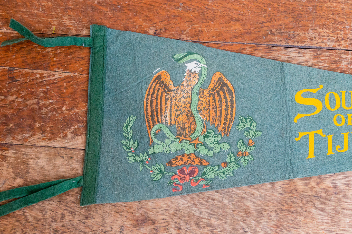 Tijuana Mexico Blue Felt Pennant Vintage Wall Decor - Eagle's Eye Finds