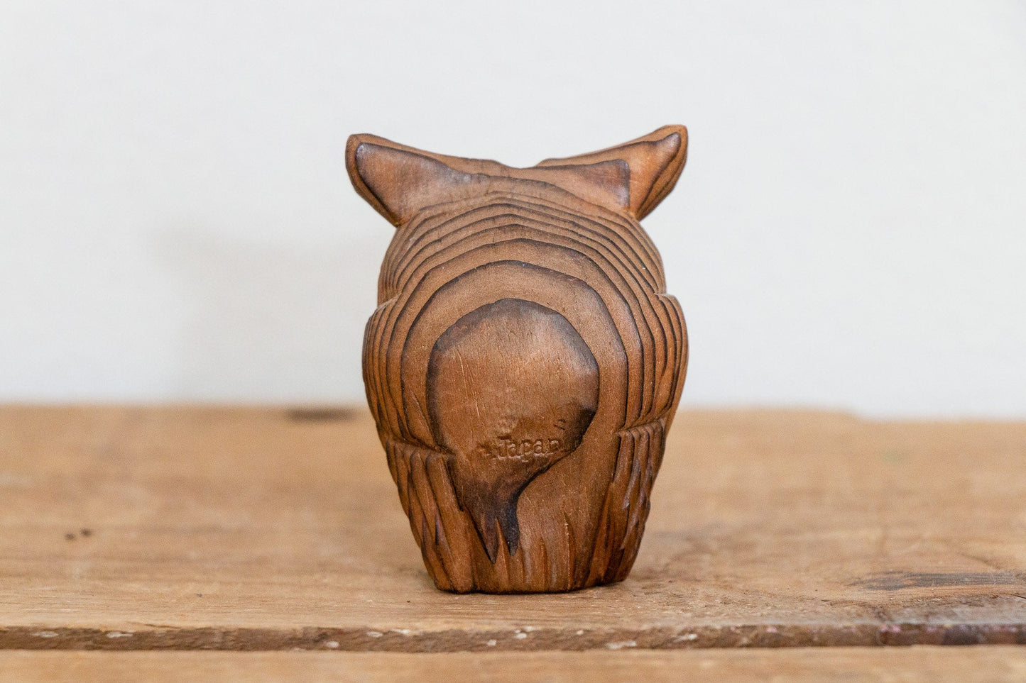 Wooden Owl Figurine Vintage Made in Japan Shelf Decor - Eagle's Eye Finds