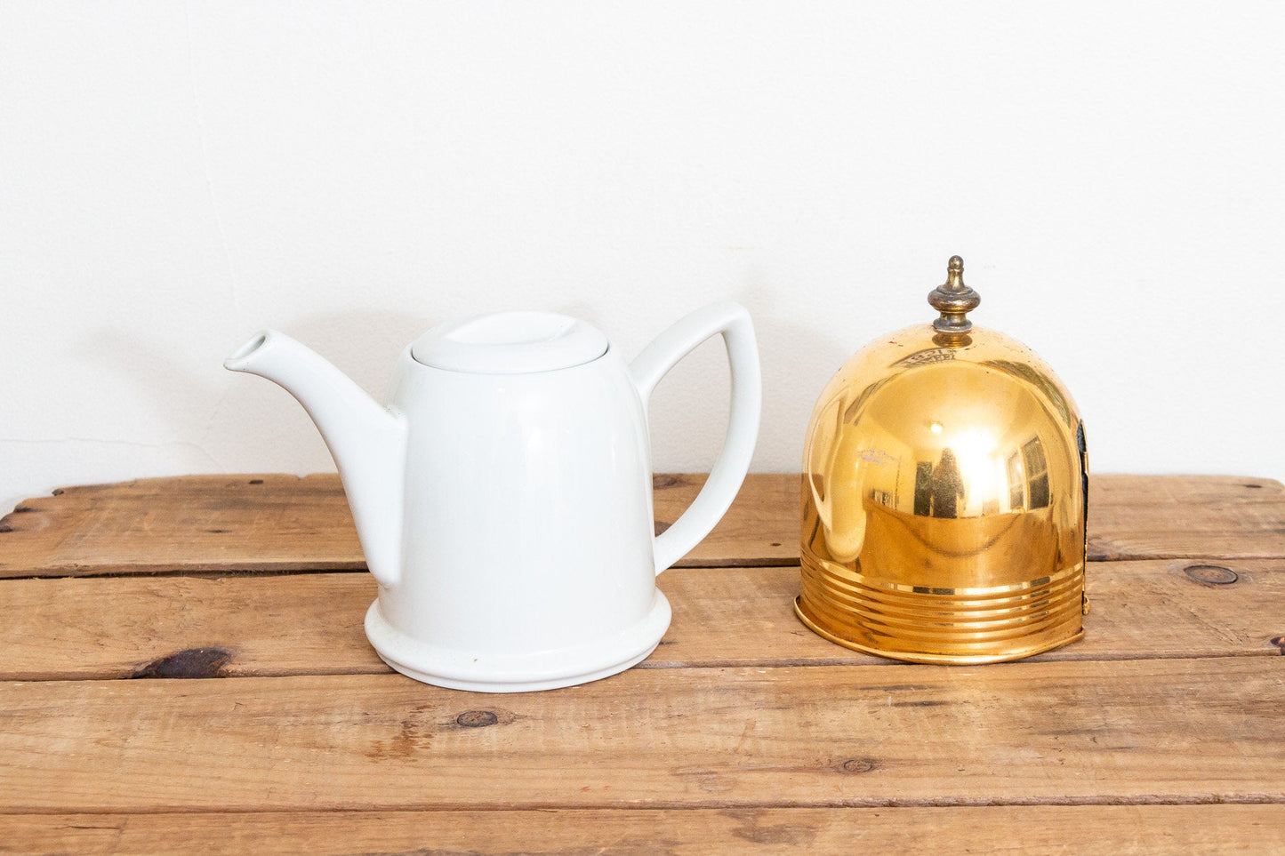 Hall China Teapot with Copper Insulator Cover Vintage Tea Kettle - Eagle's Eye Finds