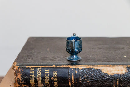 Mini Cup Trophy Vintage Blue Metal - Eagle's Eye Finds