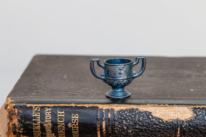 Mini Cup Trophy Vintage Blue Metal - Eagle's Eye Finds