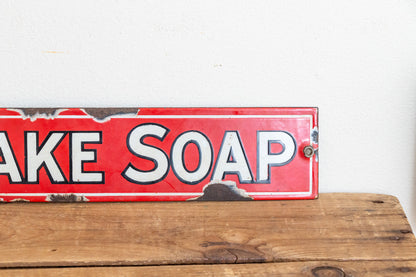 Kirk's Flake Soap Sign Vintage Red Porcelain Bathroom Decor - Eagle's Eye Finds