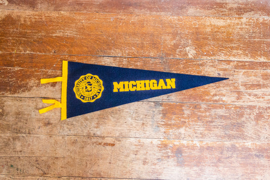 University of Michigan Felt Pennant Vintage Dorm Room Decor - Eagle's Eye Finds