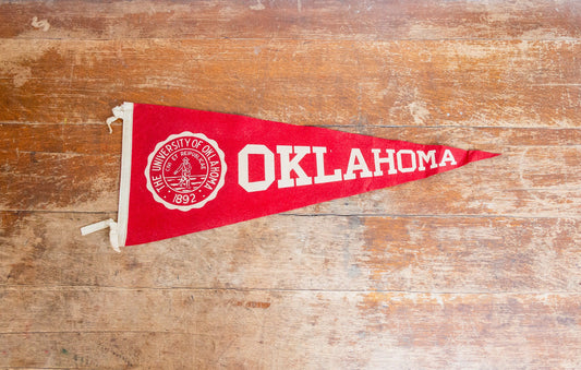 University of Oklahoma Felt Pennant Large Vintage College Wall Decor - Eagle's Eye Finds