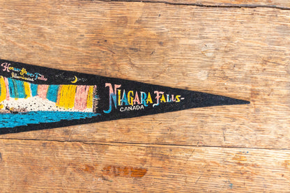 Niagara Falls Canada Black Felt Pennant Vintage Wall Hanging - Eagle's Eye Finds