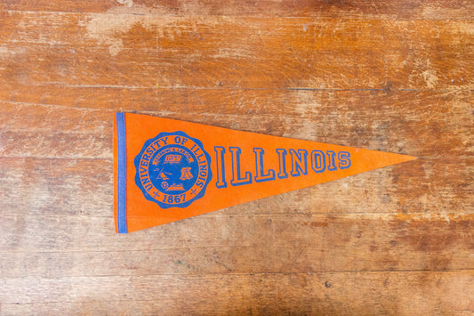 University of Illinois Felt Pennant Vintage Fighting Illini Wall Decor - Eagle's Eye Finds