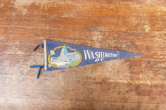 Washington DC Blue Felt Pennant Vintage USA Wall Decor - Eagle's Eye Finds