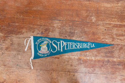 St. Petersburg Florida Felt Pennant Vintage De Soto Celebration Wall Decor - Eagle's Eye Finds