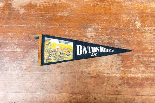 Baton Rouge Louisiana Felt Pennant Vintage Black Wall Decor - Eagle's Eye Finds