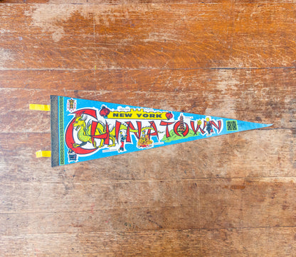 Chinatown Manhattan Retro Felt Pennant Vintage New York Wall Decor - Eagle's Eye Finds