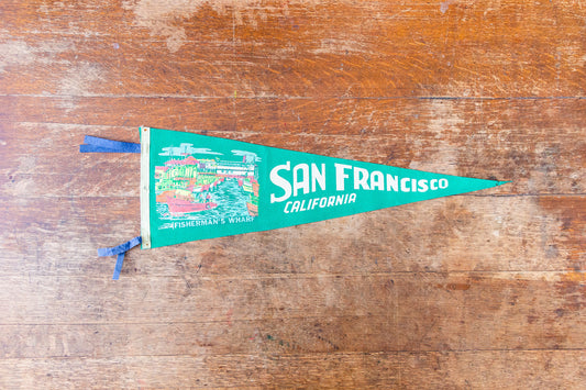 San Francisco California Green Felt Pennant Vintage Wall Decor - Eagle's Eye Finds