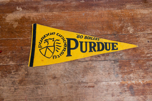 Purdue University Old Gold Felt Pennant Vintage Dorm Decor - Eagle's Eye Finds