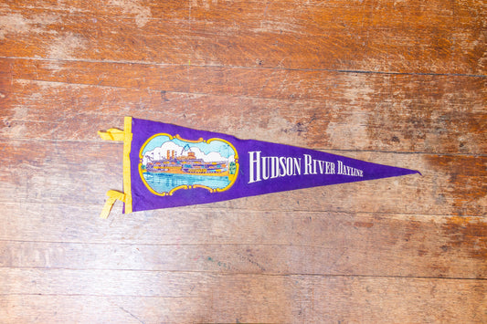 Hudson River Steamboat Pennant Vintage New York City Wall Hanging Decor - Eagle's Eye Finds