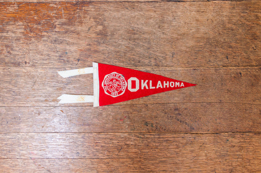 University of Oklahoma Mini Felt Pennant Vintage College Decor - Eagle's Eye Finds