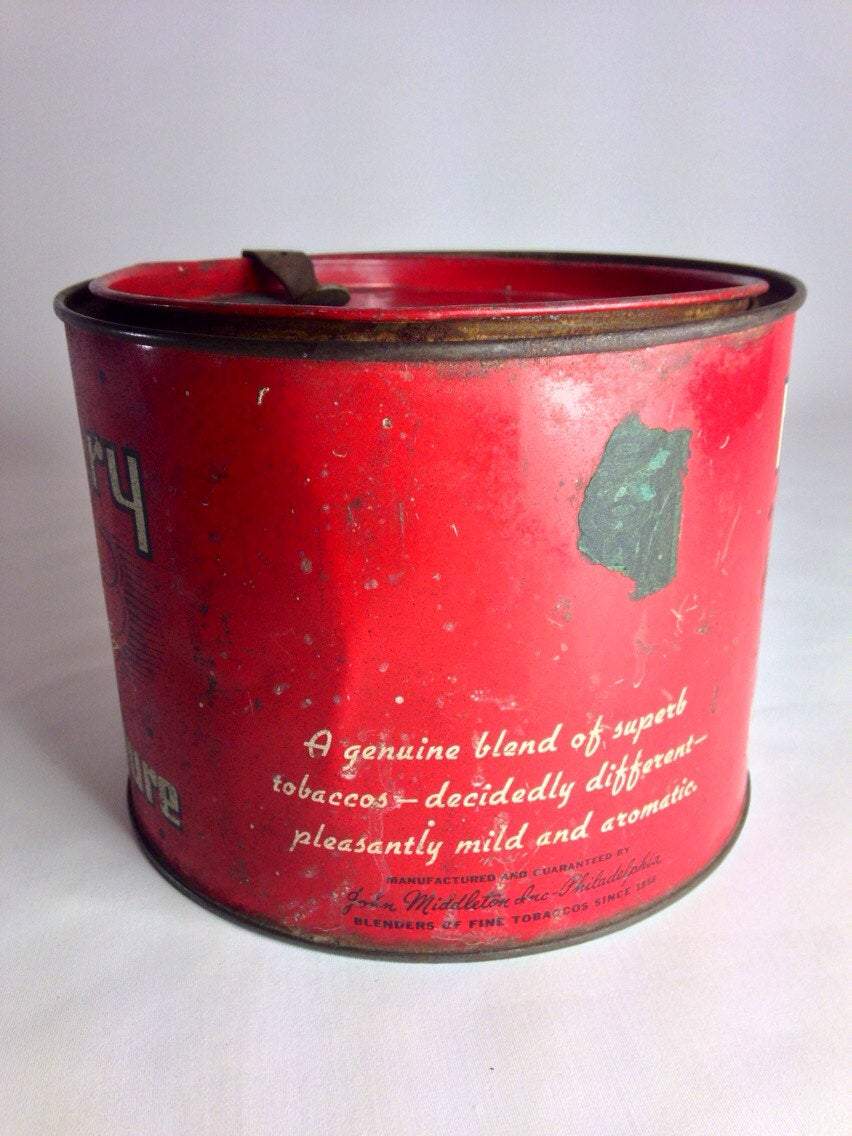 Vintage Tobacco Tin Hickory Pipe Mixture by John Middleton Company - Eagle's Eye Finds