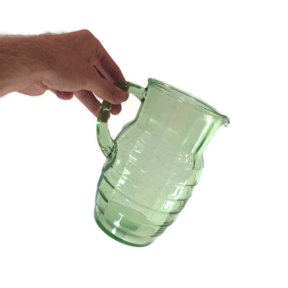 Green Block Optic Pitcher Depression Glass - Eagle's Eye Finds