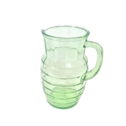 Green Block Optic Pitcher Depression Glass - Eagle's Eye Finds