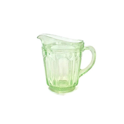 Green Colonial Cream and Sugar Vintage Depression Glass - Eagle's Eye Finds