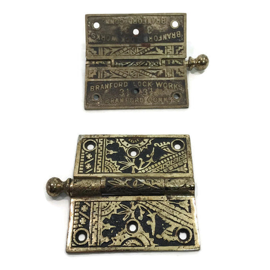 Eastlake Ornate Ball Top Hinges - Eagle's Eye Finds