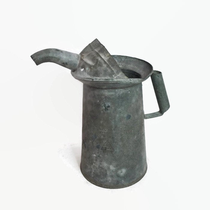 Galvanized Gallon Oil Spout Vintage - Eagle's Eye Finds