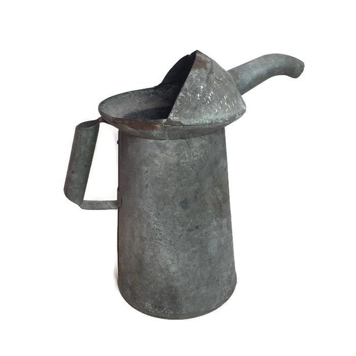 Galvanized Gallon Oil Spout Vintage - Eagle's Eye Finds