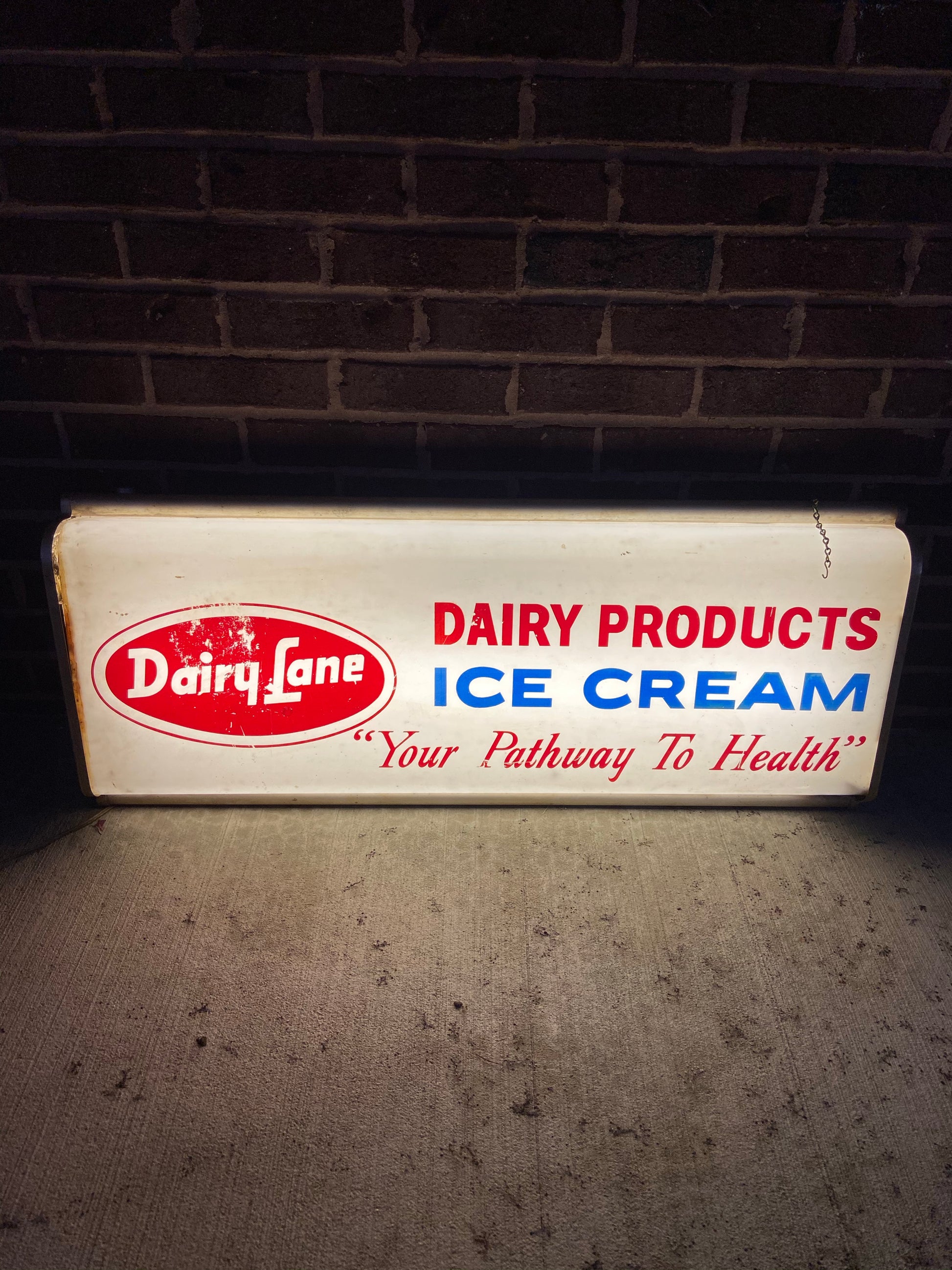 Dairy Lane Ice Cream Lighted Sign Vintage Ice Cream Advertising - Eagle's Eye Finds